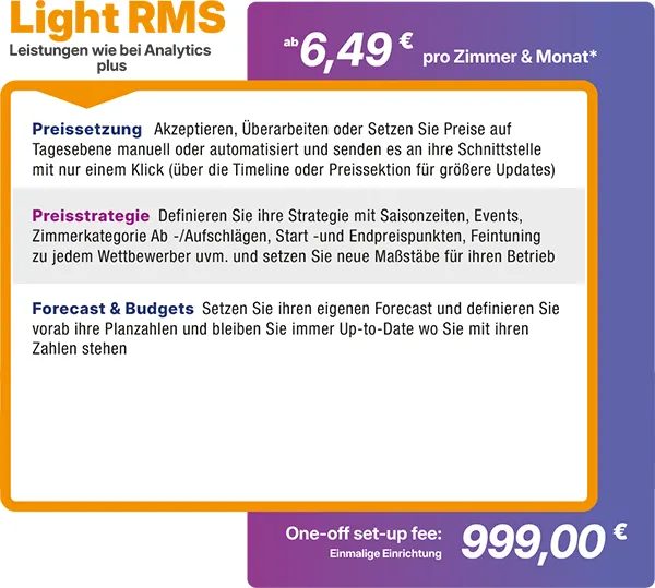 Neues Revenue Management System - RMS der Revneue Concierge - Angebot Light RMS